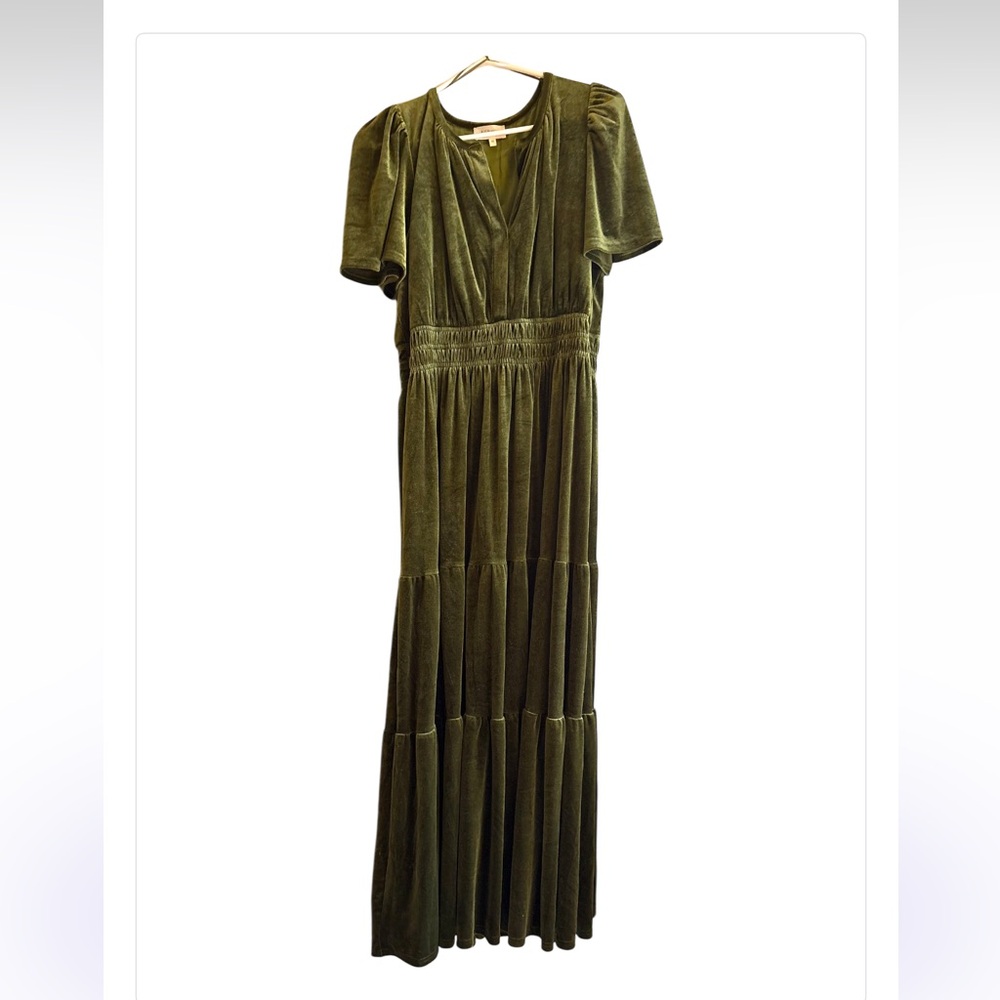 Green Velvet BOHME Maxi Dress
